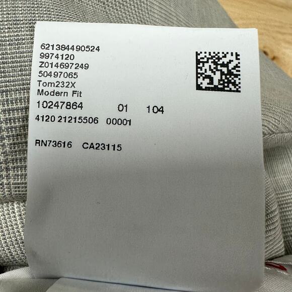 Hugo Boss NWT Men's Slim Fit Stretch Wool Gray Plaid Suit Pants Sz 32R Unhemmed - Picture 7 of 10